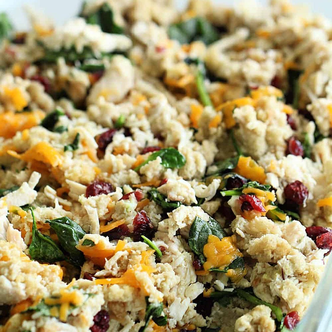 Turkey Cranberry Spinach Casserole