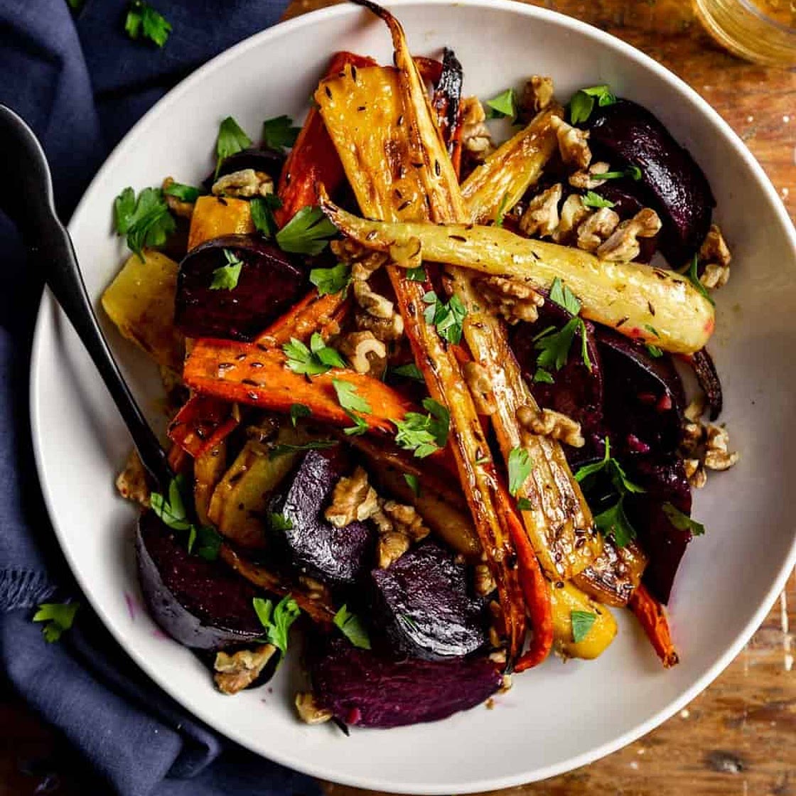 Roasted Beets & Carrots with Toasted Cumin Vinaigrette