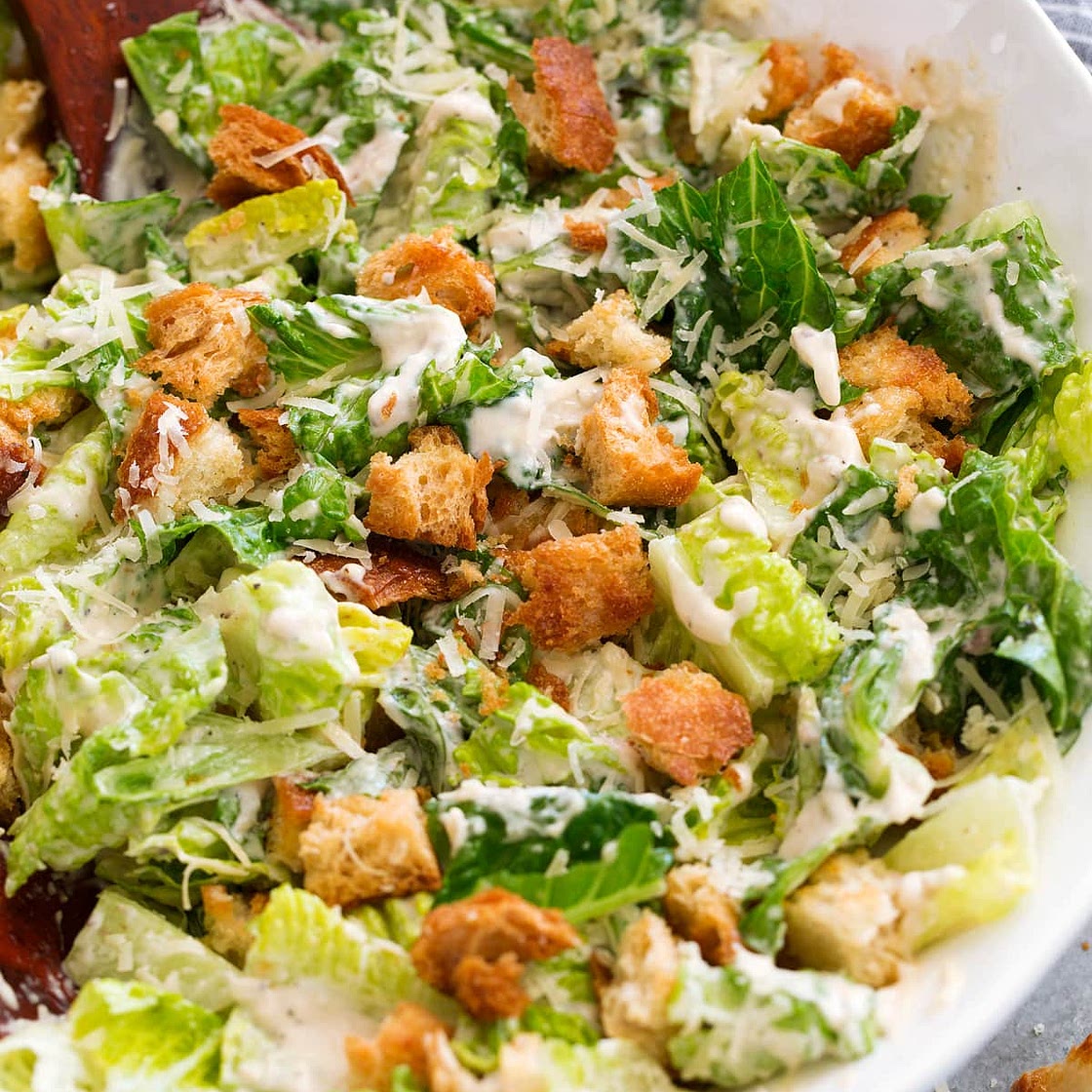 Caesar Salad and Homemade Caesar Salad Dressing