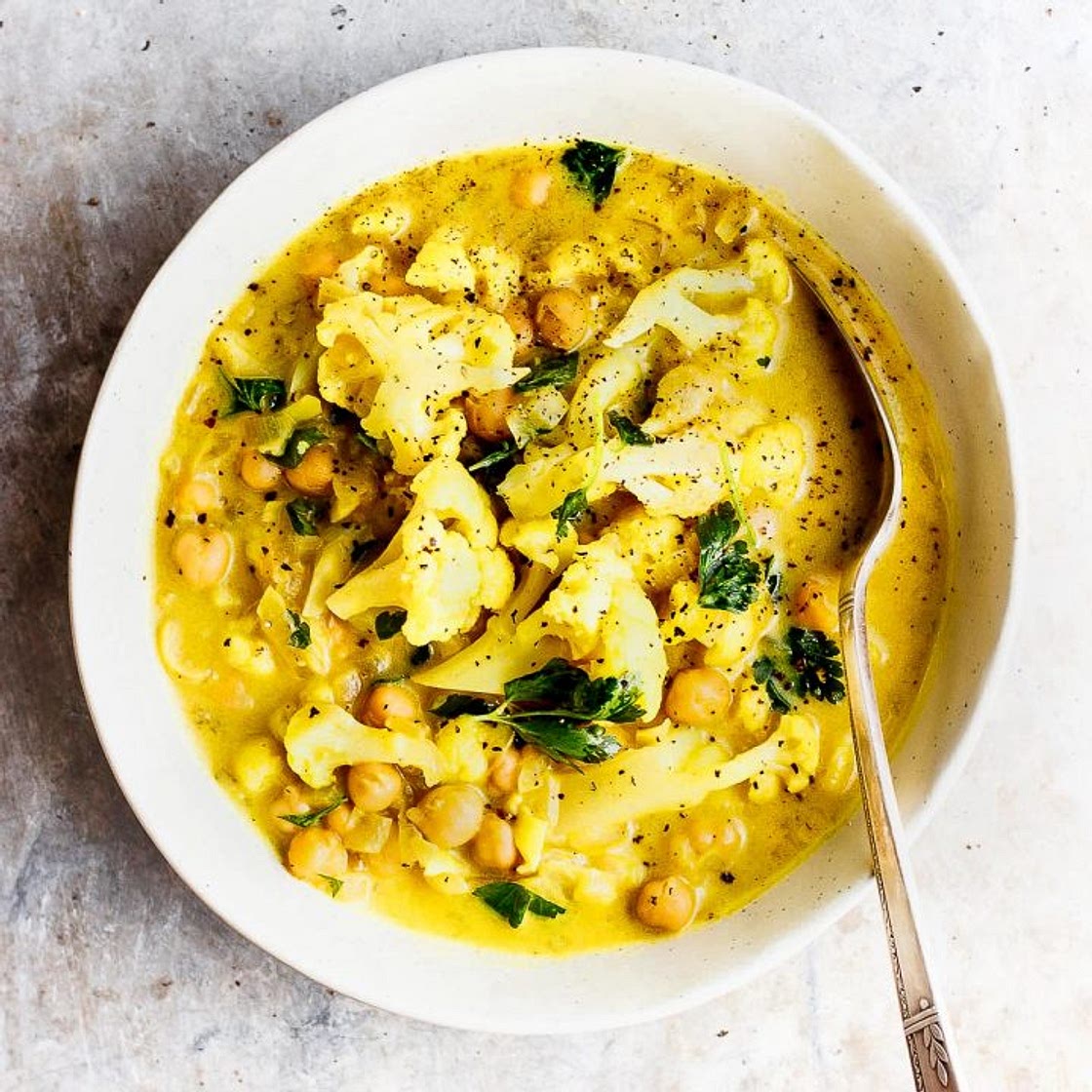 Golden Cauliflower Stew with Chickpeas