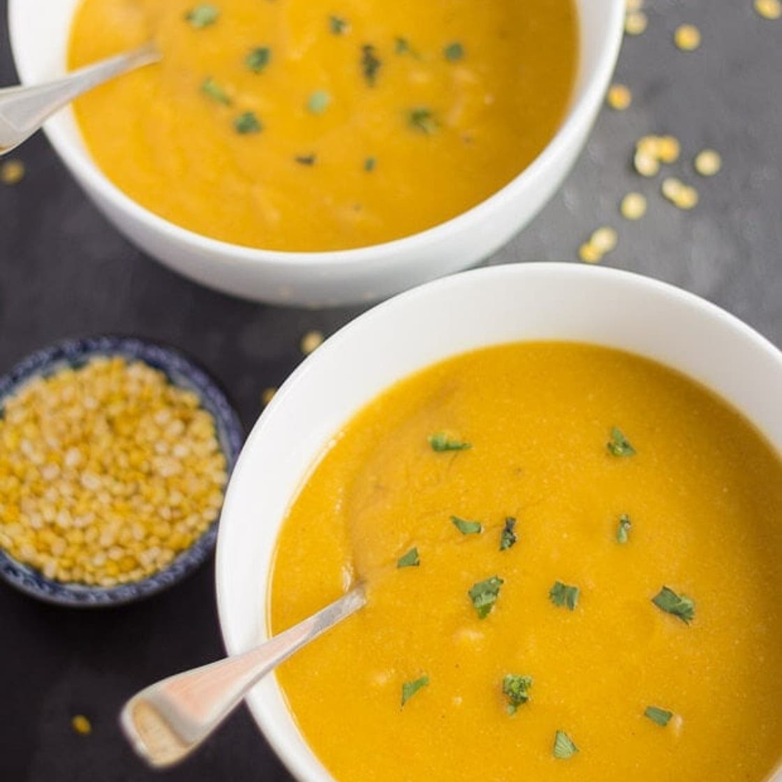 Carrot Ginger and Mung Bean Soup