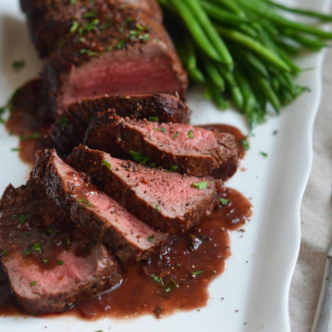 Roast Beef Tenderloin with Wine Sauce