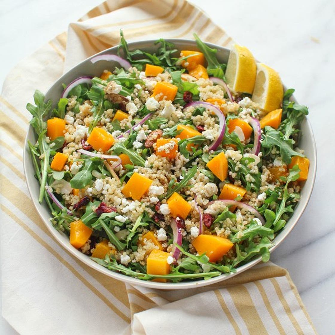 Arugula, Butternut Squash & Quinoa Salad with Goat Cheese
