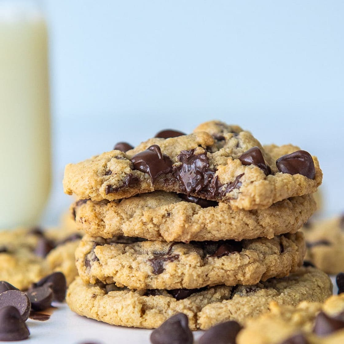 Chocolate Chip Oat Flour Cookies (Soft & Chewy!)