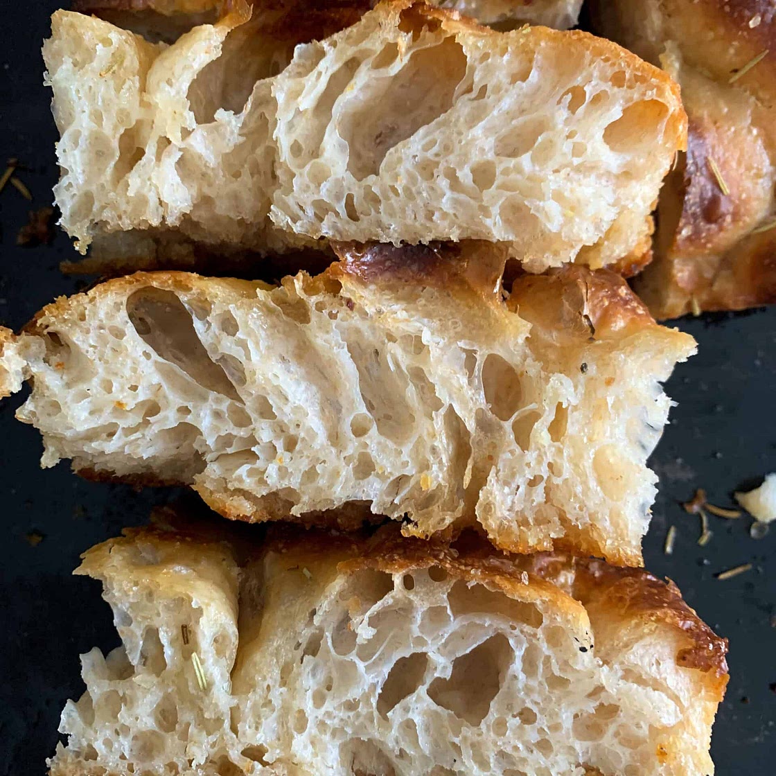 Thick Soft yet Crispy Sourdough Focaccia