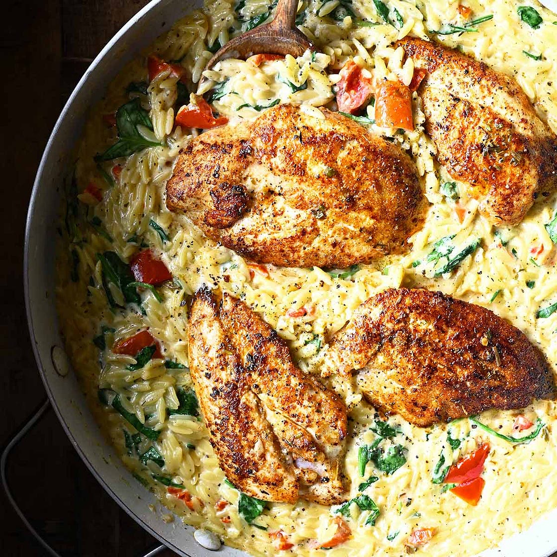 Creamy Tuscan Chicken Orzo