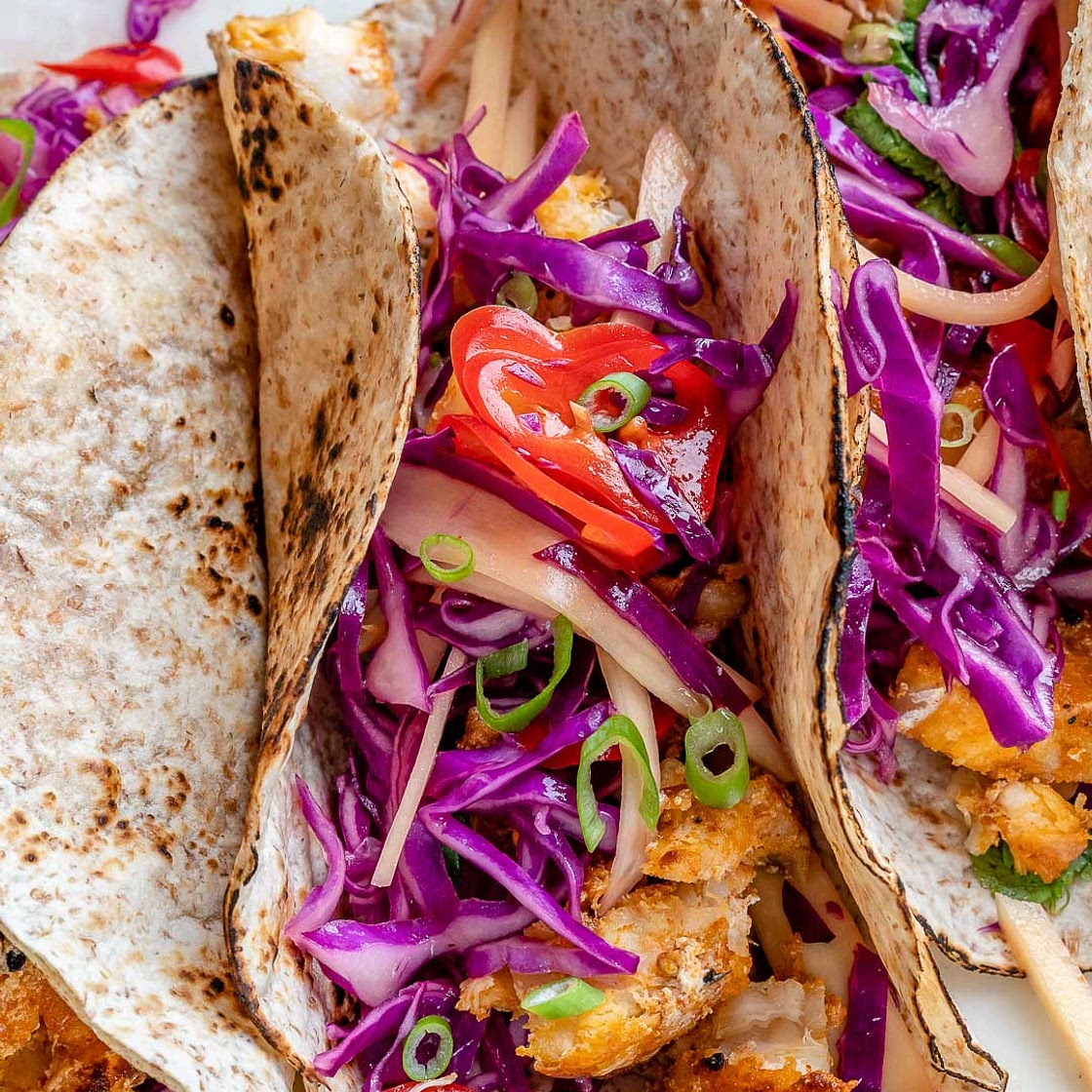 Fish Tacos + Cabbage Slaw