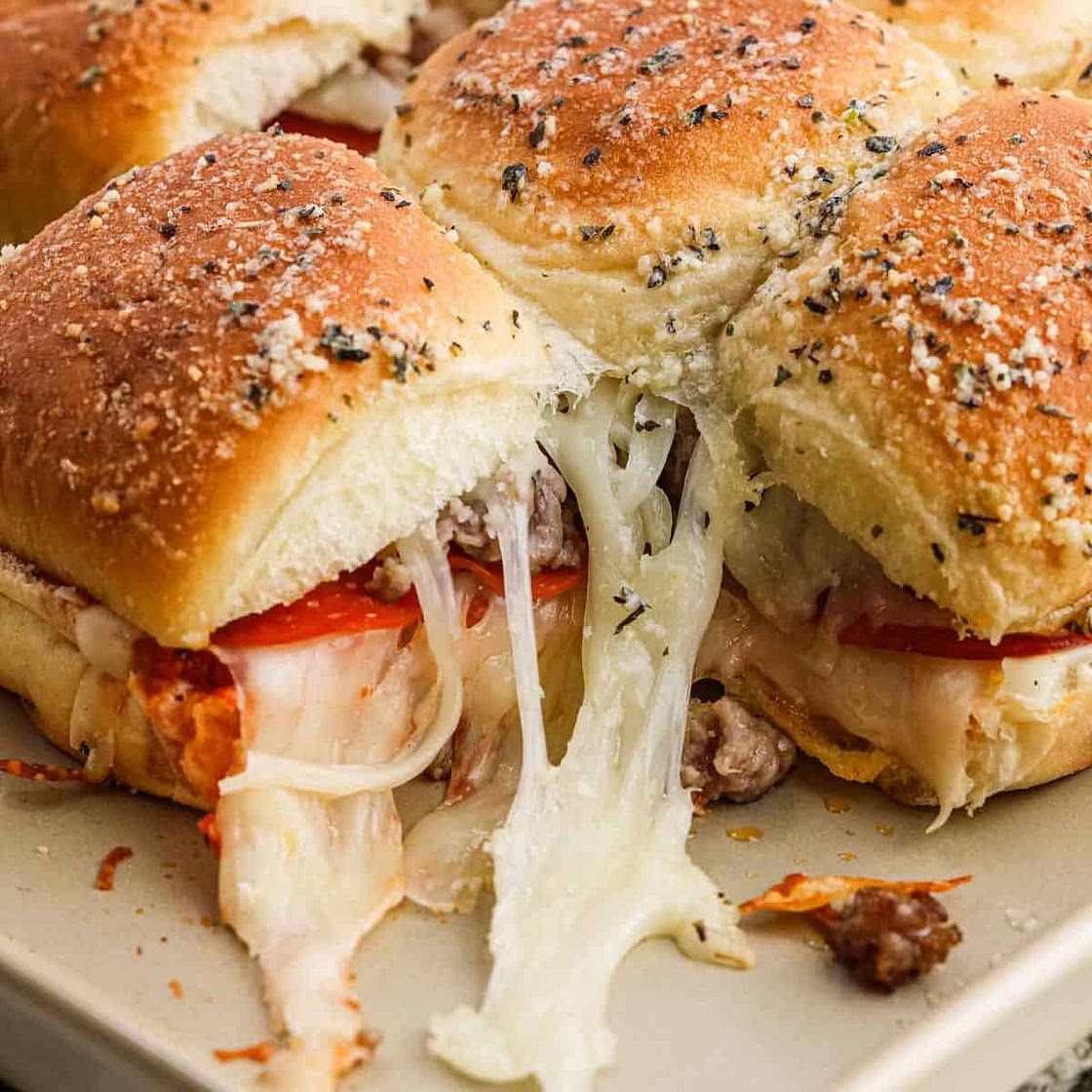 Hawaiian Roll Pizza Sliders