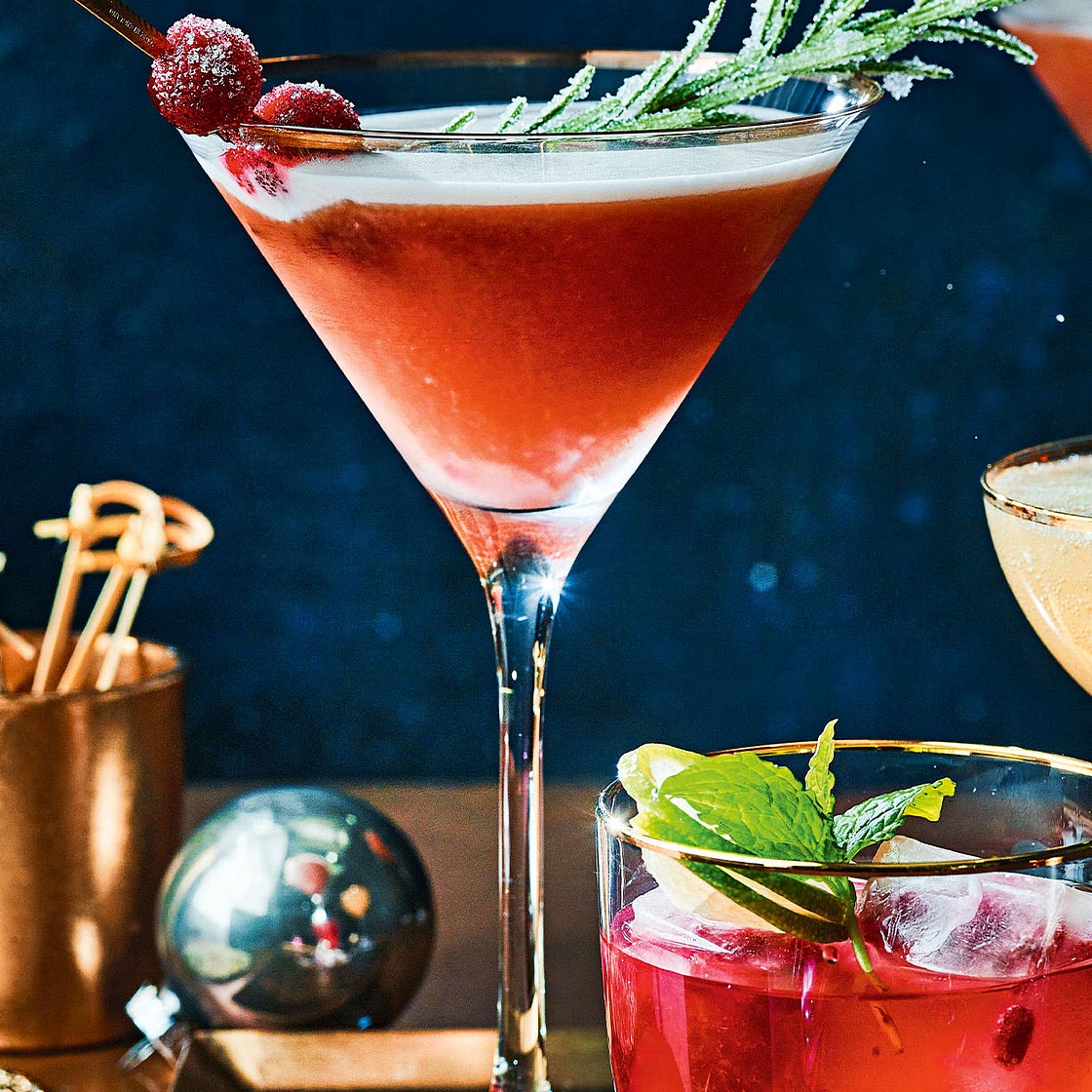 Snow-capped cranberry martini