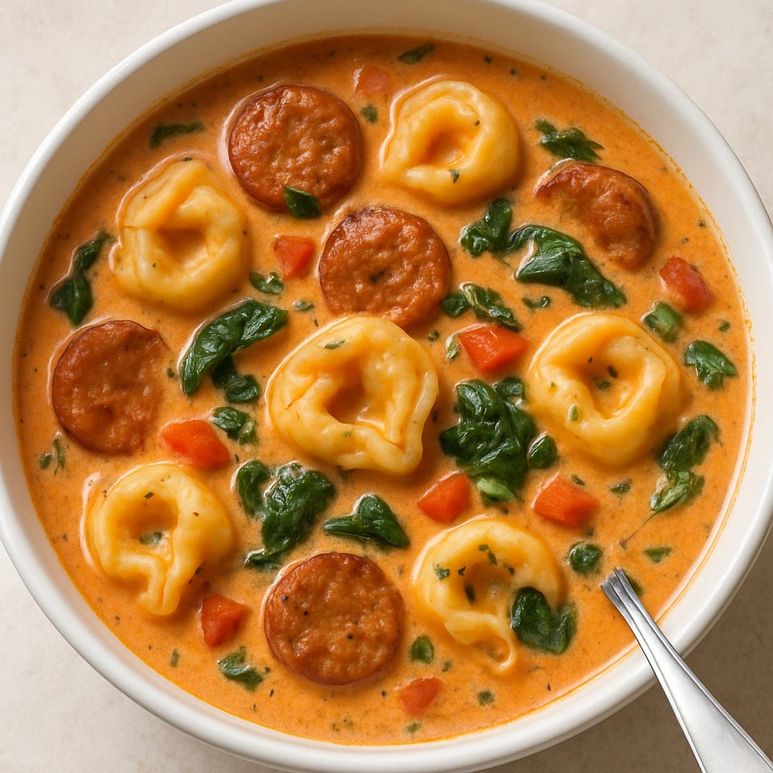 Creamy Cajun Tortellini Soup