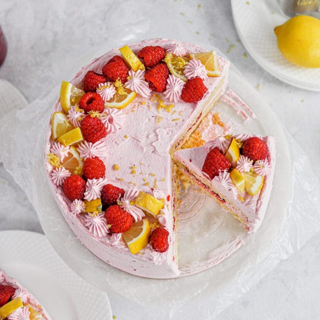 Lemon Raspberry Layer Cake