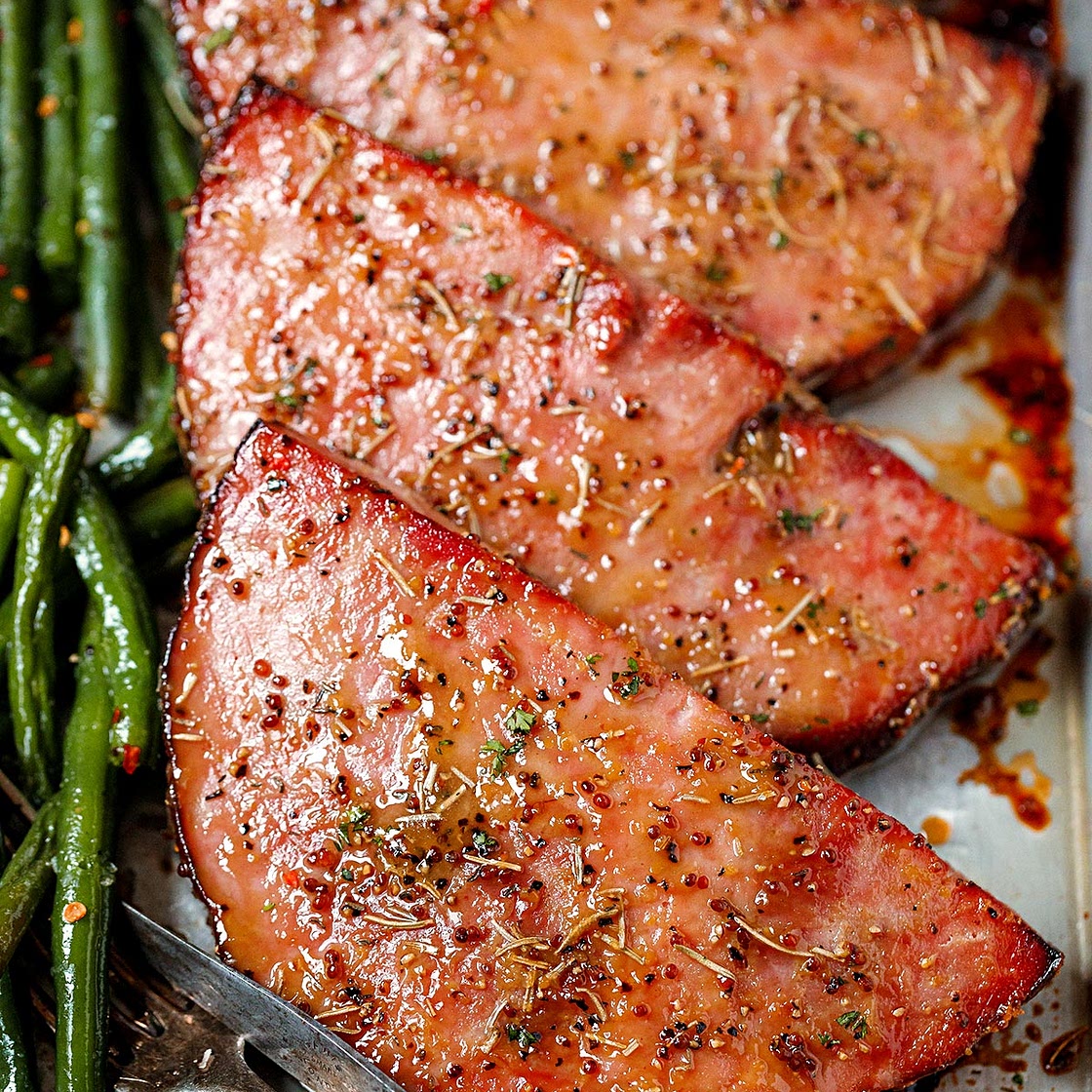 Baked Ham Steaks Sheet Pan Dinner