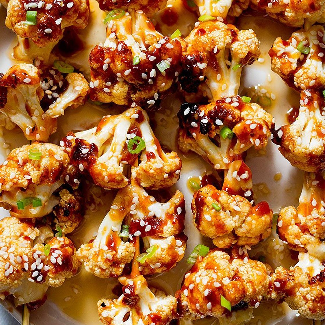 Grilled General Tso’s Cauliflower Kabobs