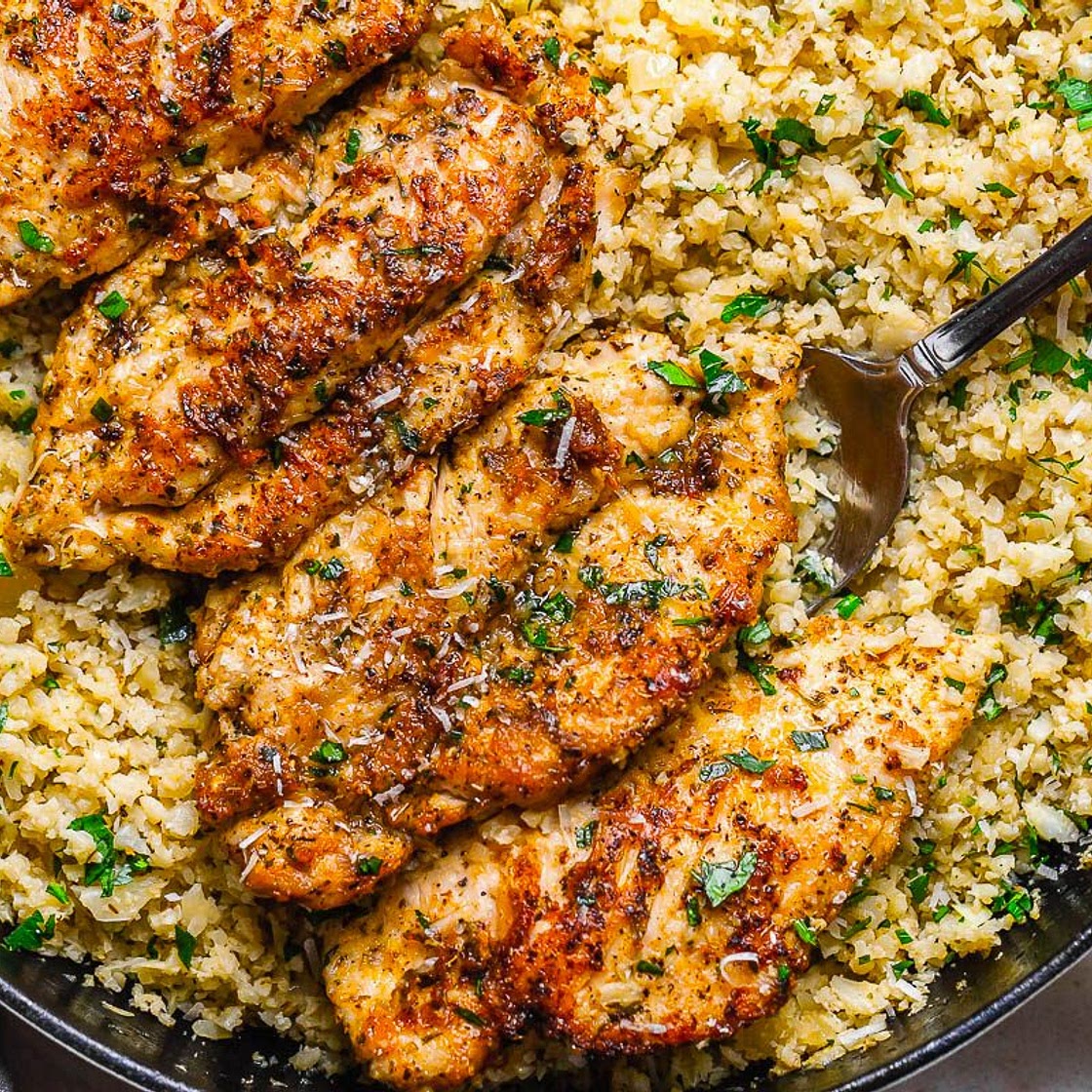 Garlic Butter Chicken with Cauliflower Rice