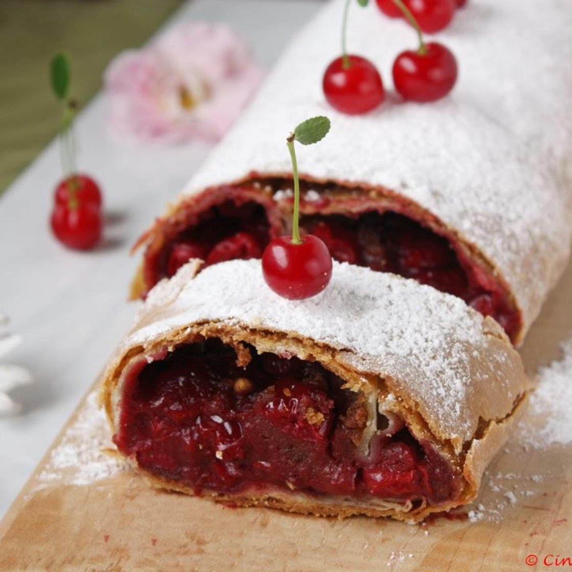 Viennese Sour Cherry Strudel