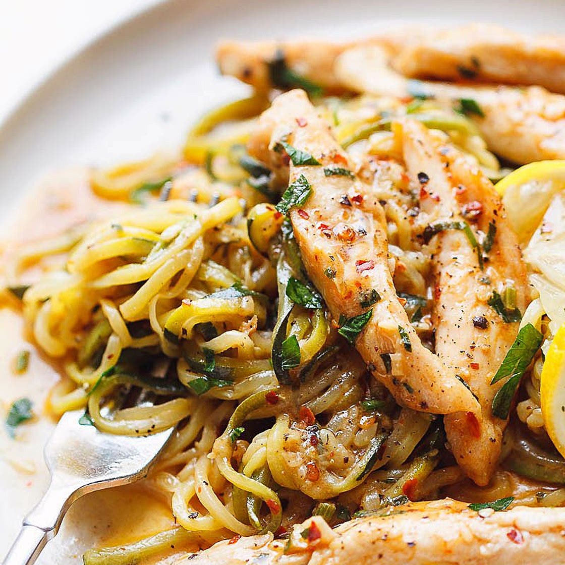 Cowboy Butter Chicken with Zucchini Noodles (15-Minute)
