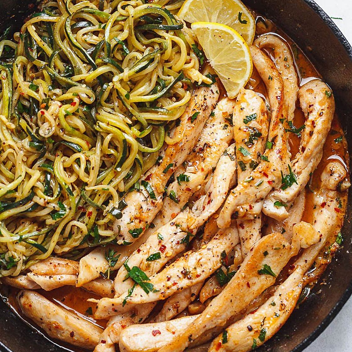 Cowboy Butter Chicken with Zucchini Noodles (15-Minute)