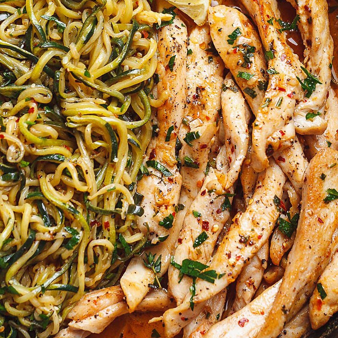 Cowboy Butter Chicken with Zucchini Noodles (15-Minute)