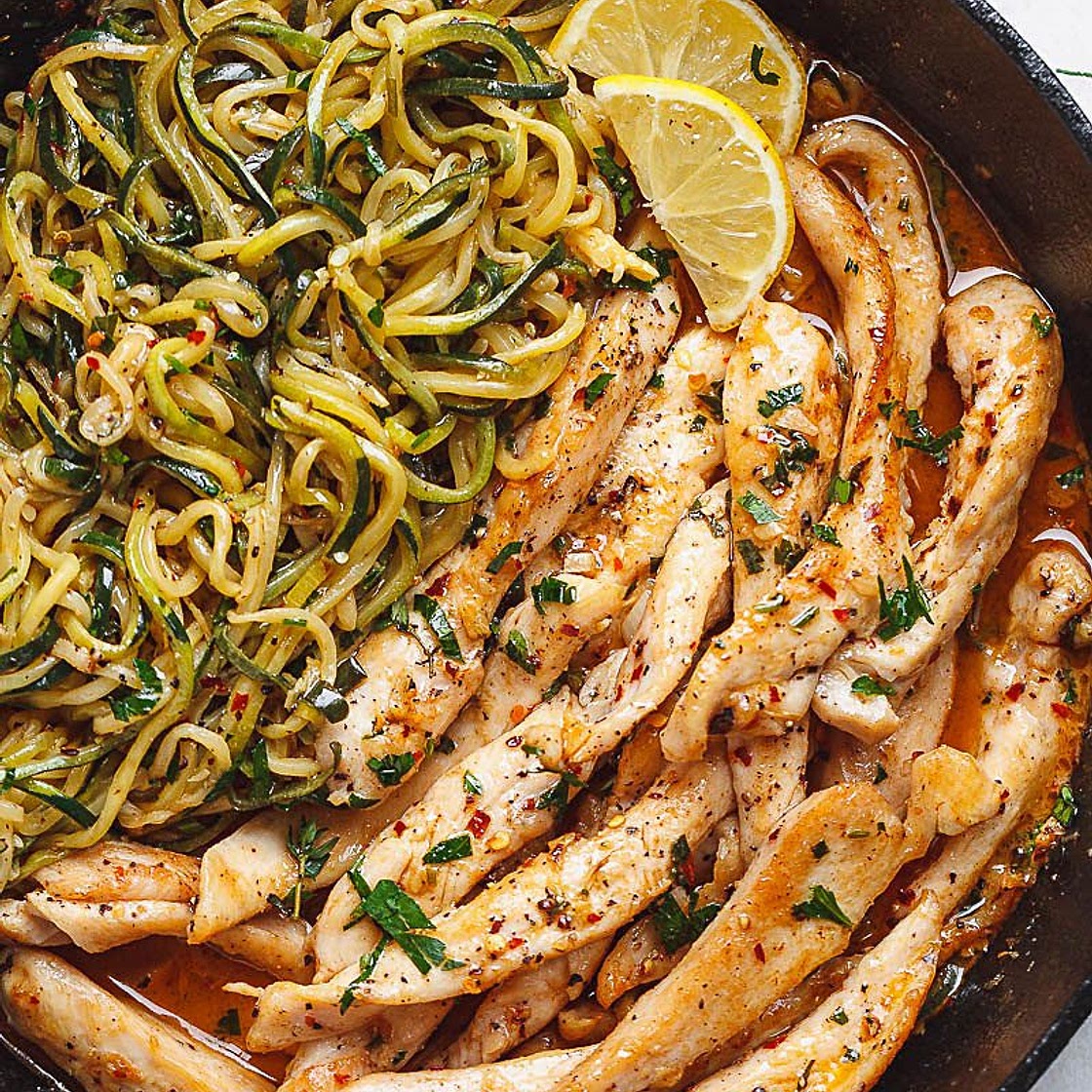 Cowboy Butter Chicken with Zucchini Noodles (15-Minute)