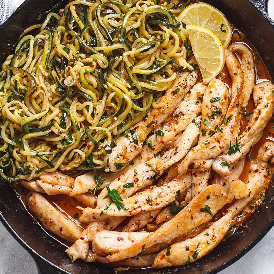 Cowboy Butter Chicken with Zucchini Noodles (15-Minute)