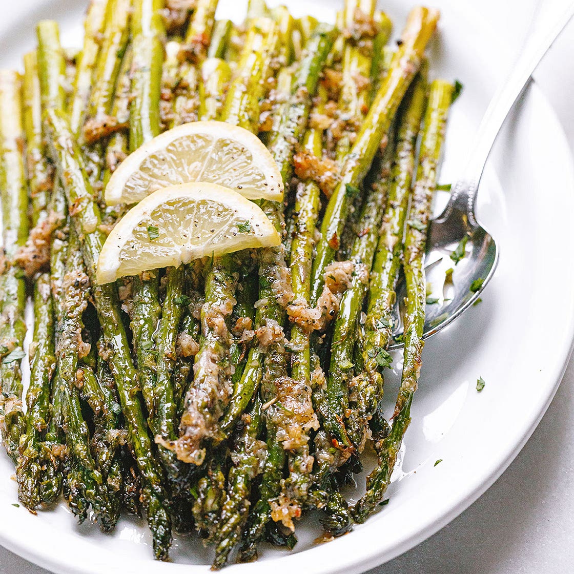 Oven-Roasted Asparagus with Garlic Parmesan