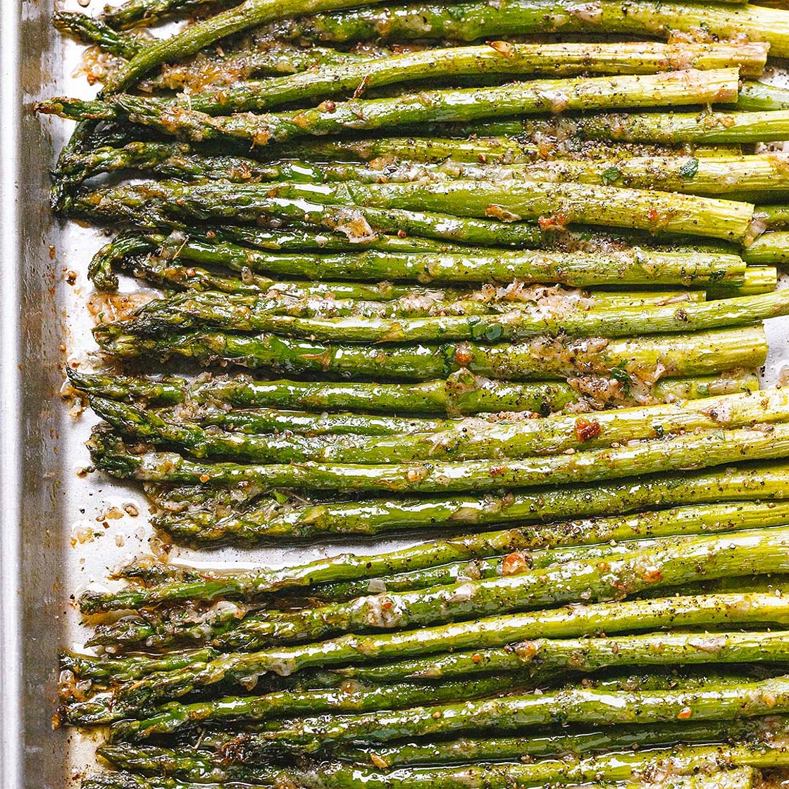 Oven-Roasted Asparagus with Garlic Parmesan