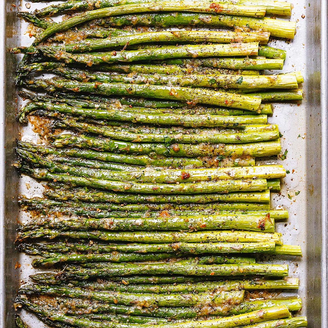 Oven-Roasted Asparagus with Garlic Parmesan
