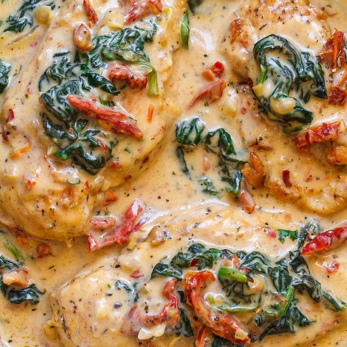 Creamy Chicken Breast in Spinach Parmesan Sauce