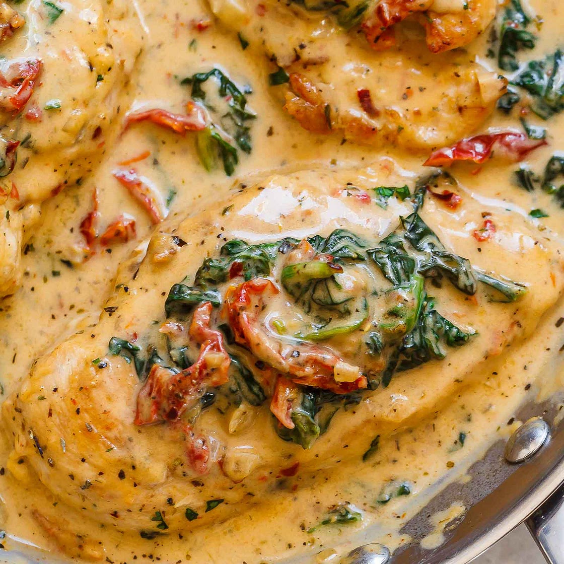 Creamy Chicken Breast in Spinach Parmesan Sauce