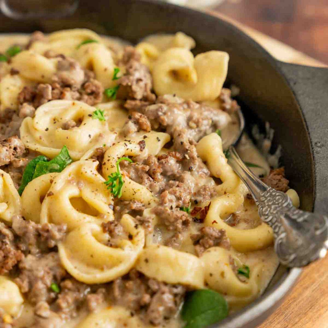 Instant Pot Creamy Beef Tortellini