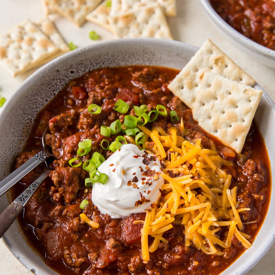 Slow Cooker Hearty No-Bean Chili