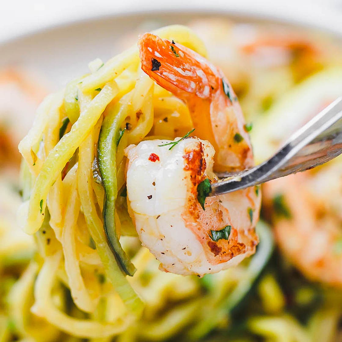 Lemon Garlic Butter Shrimp with Zucchini Noodles