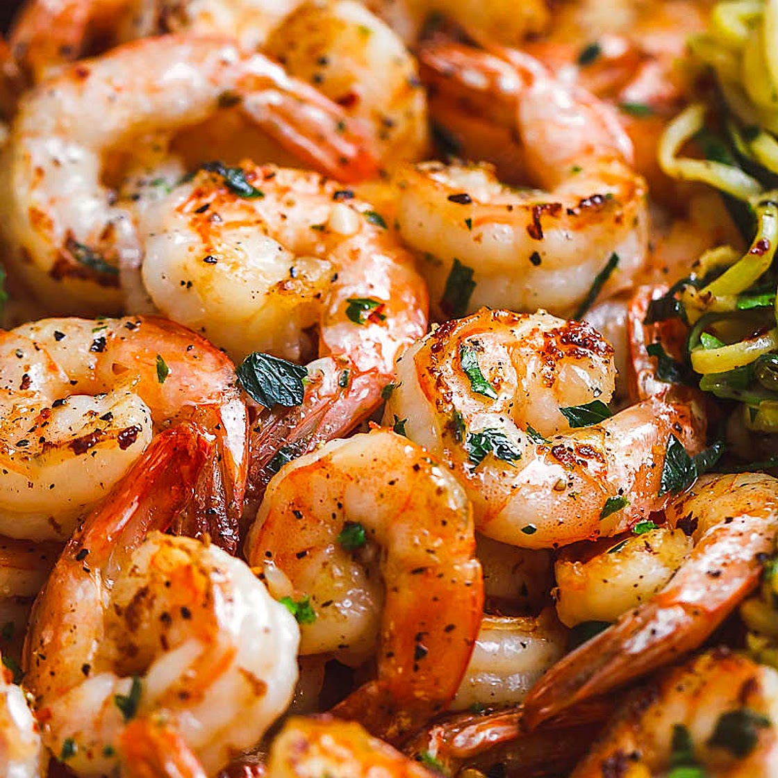 Lemon Garlic Butter Shrimp with Zucchini Noodles