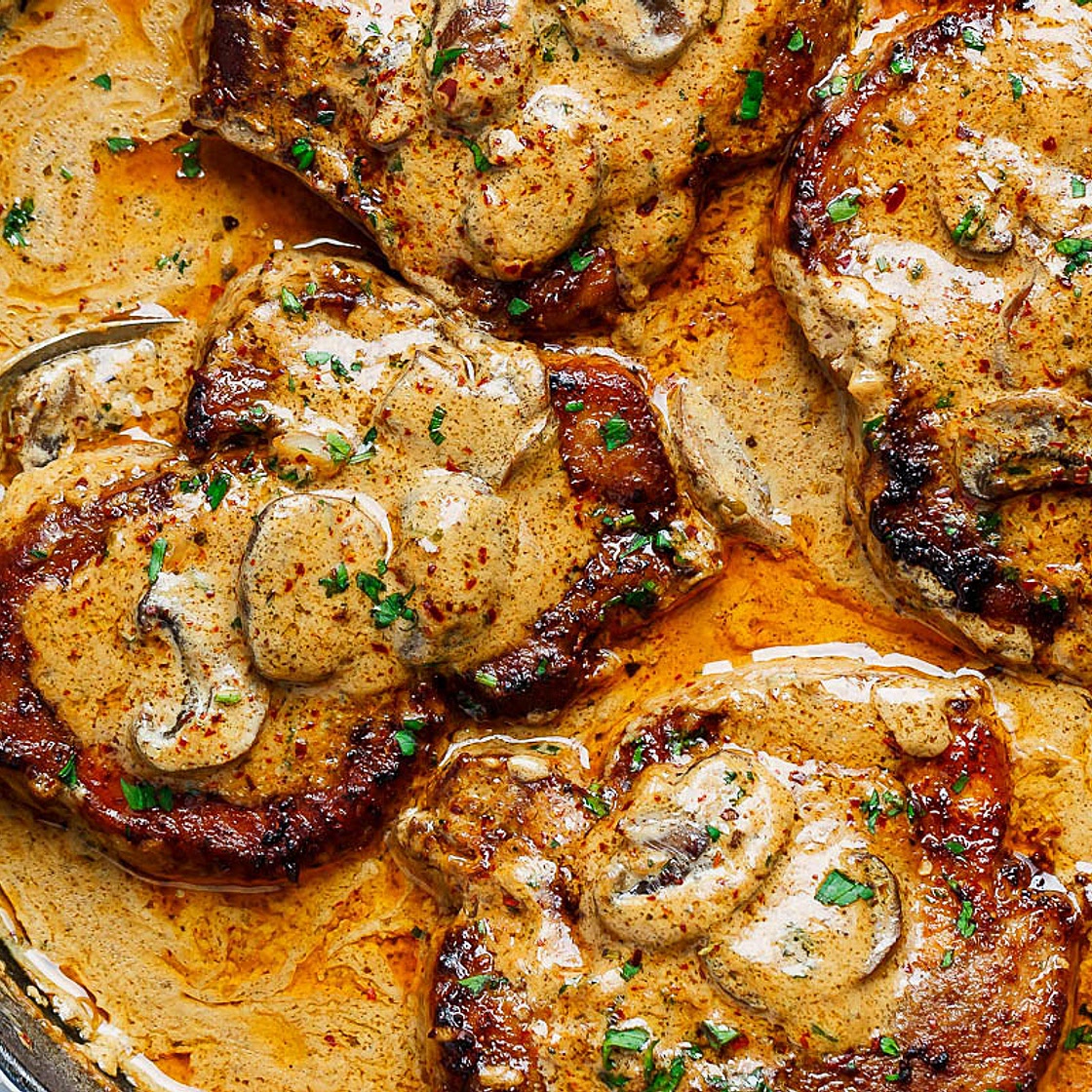 Creamy Mushroom Pork Chops Recipe