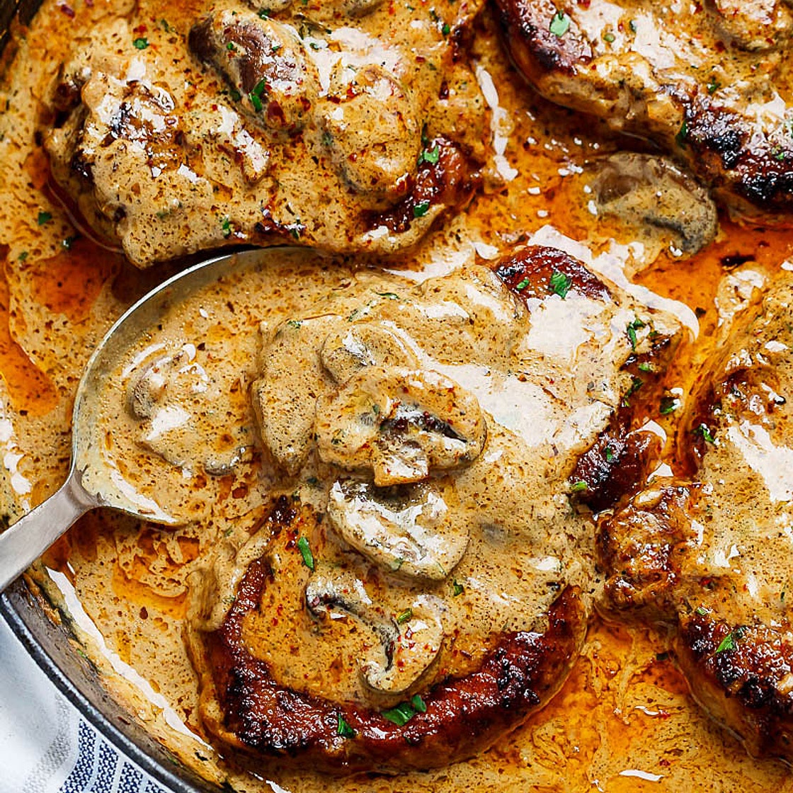 Creamy Mushroom Pork Chops Recipe
