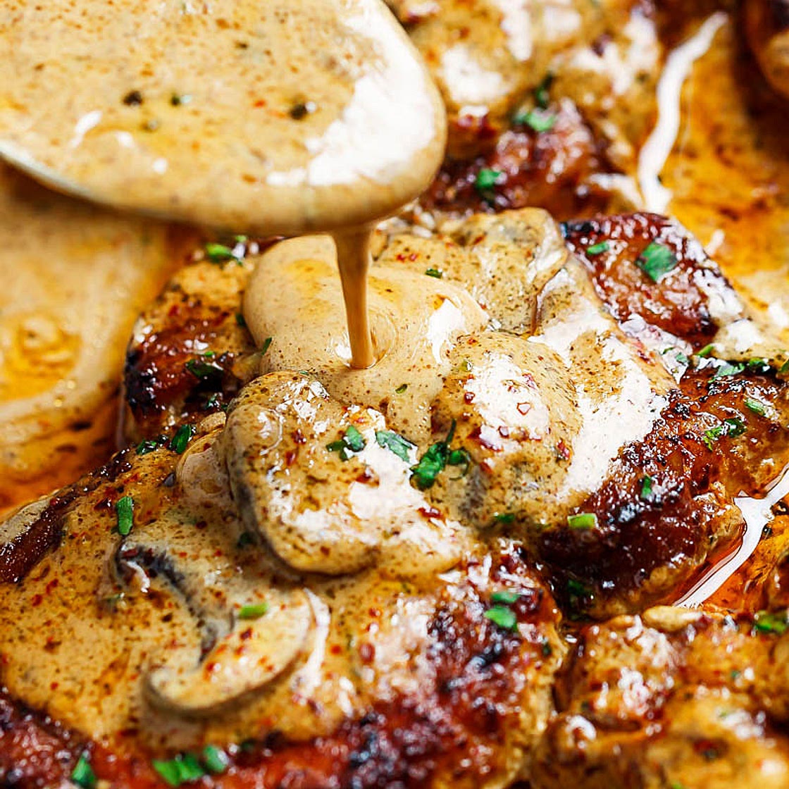 Creamy Mushroom Pork Chops Recipe