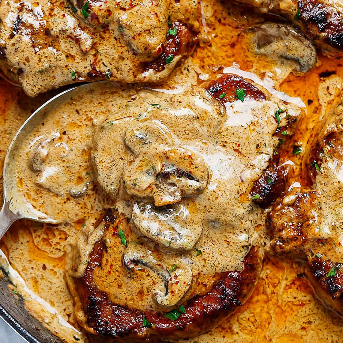 Creamy Mushroom Pork Chops Recipe