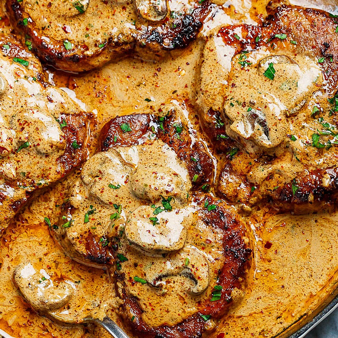 Creamy Mushroom Pork Chops Recipe