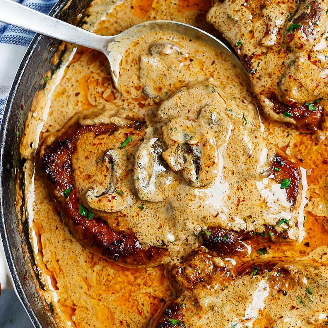 Creamy Mushroom Pork Chops Recipe