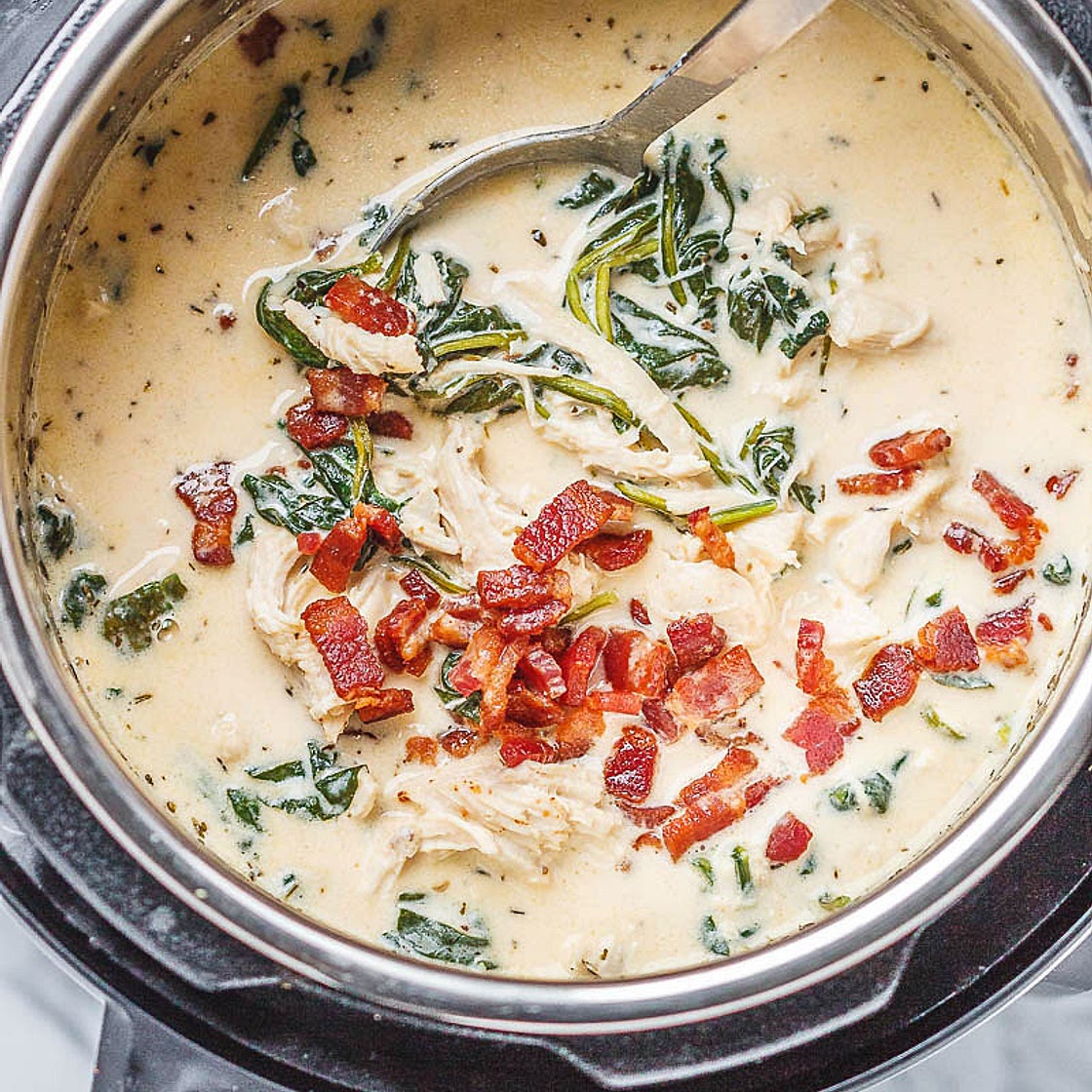 Instant Pot Crack Chicken Spinach Soup