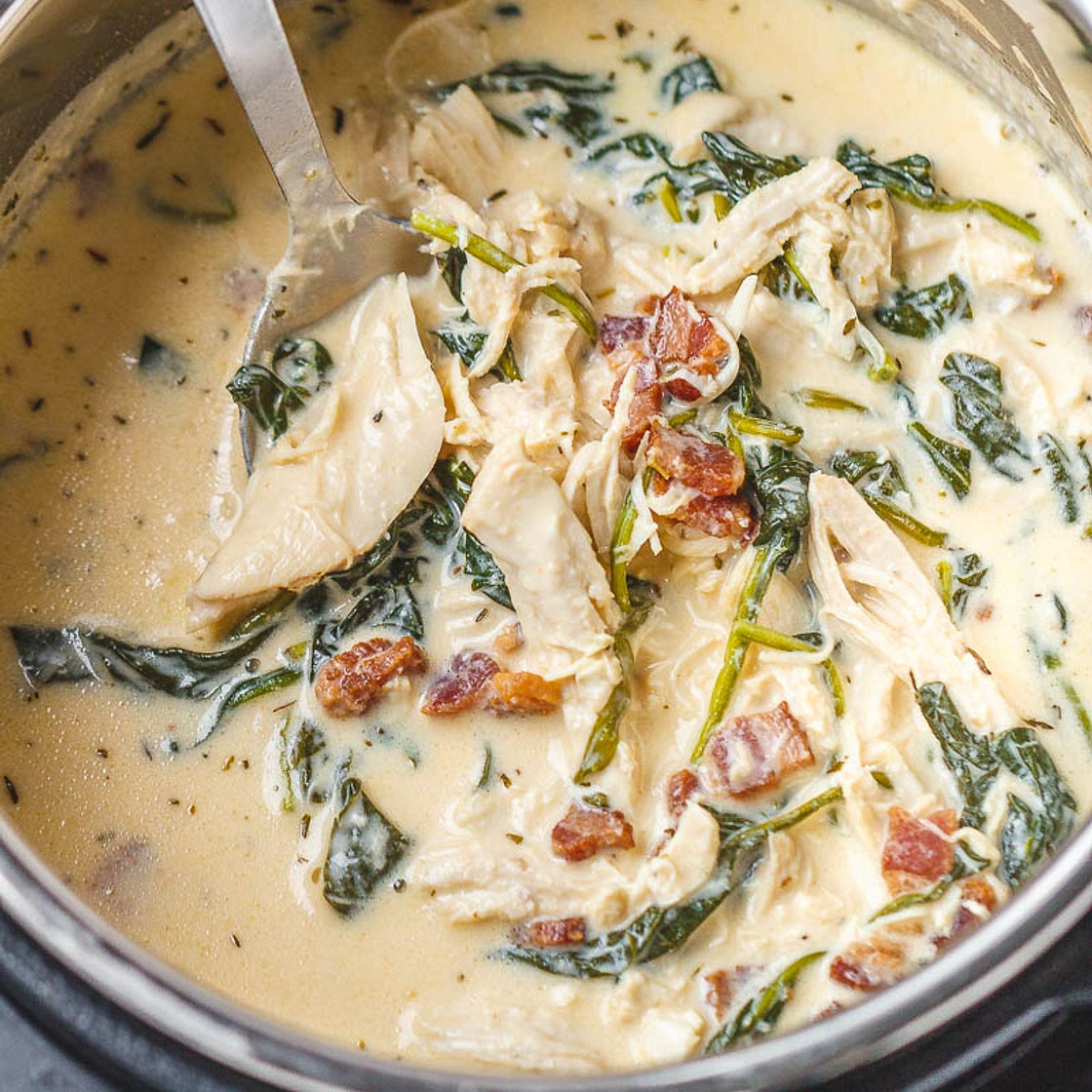 Instant Pot Crack Chicken Spinach Soup