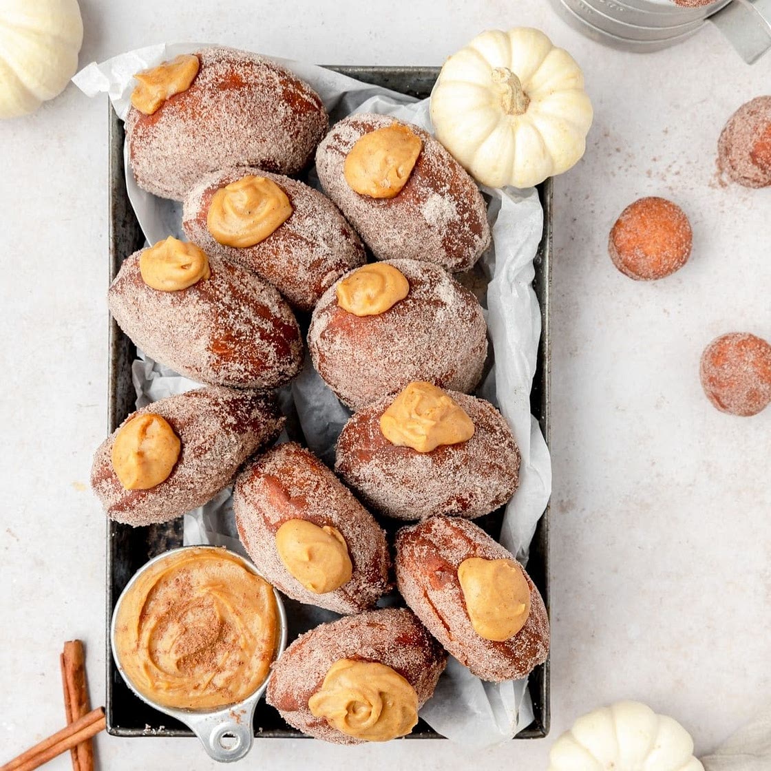 Pumpkin Spice Cream Filled Donuts