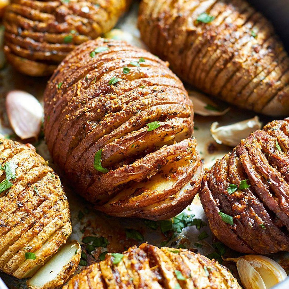 Parmesan Hasselback Roasted Potatoes