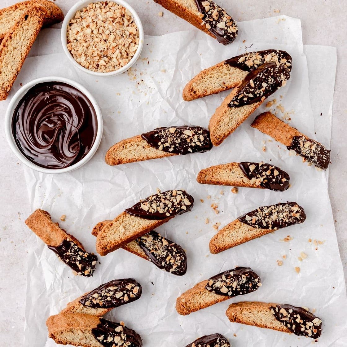 Dark Chocolate Hazelnut Biscotti