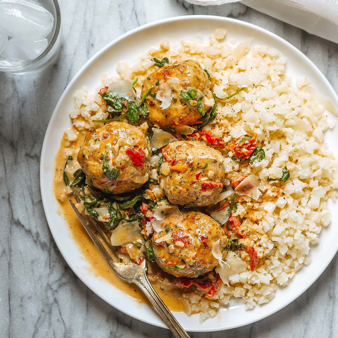 Creamy Spinach Turkey Meatballs