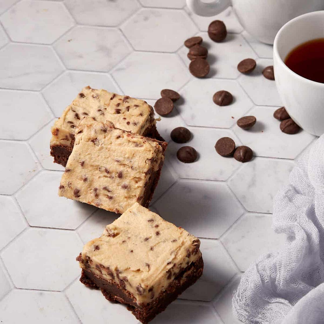 Brownies with Edible Cookie Dough Frosting