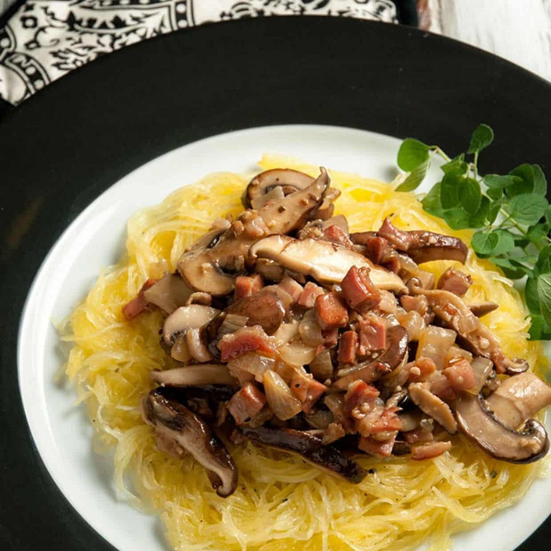Spaghetti Squash with Creamy Mushroom Sauce Recipe