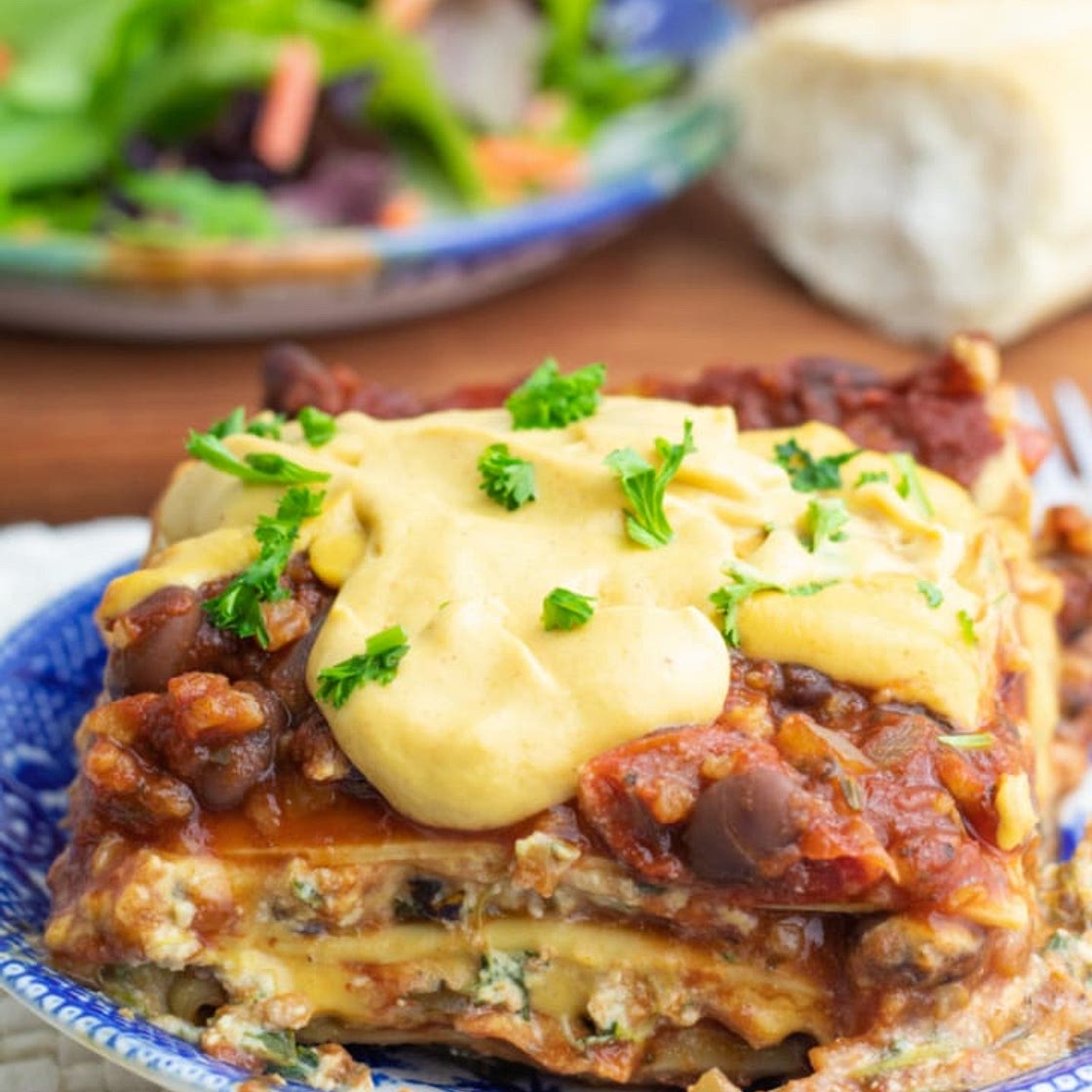 Spinach and Mushroom Vegan Lasagna