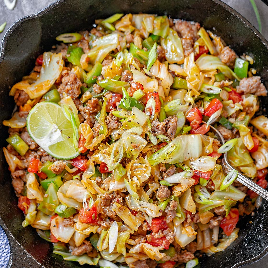 Fried Cabbage with Sausage
