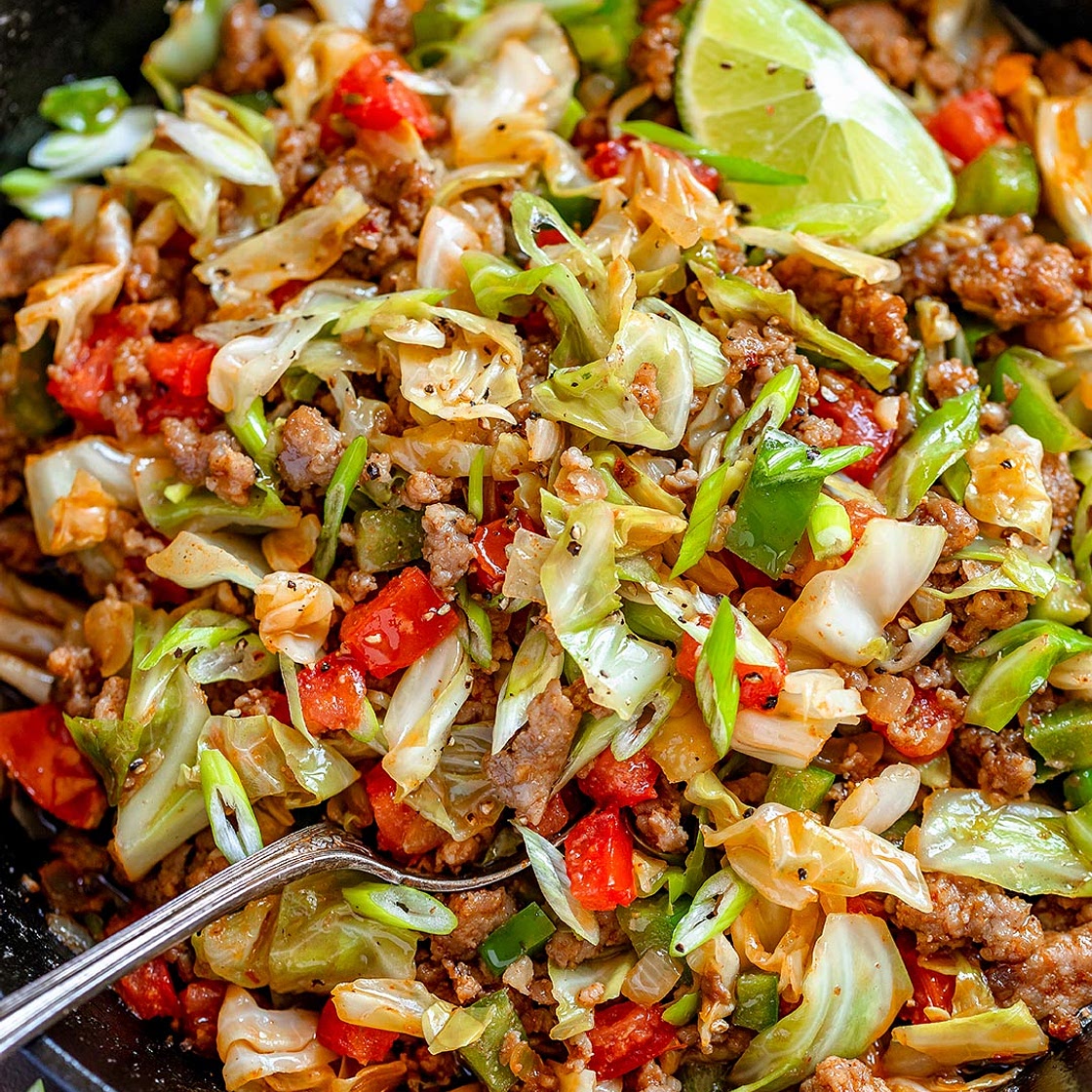 Fried Cabbage with Sausage